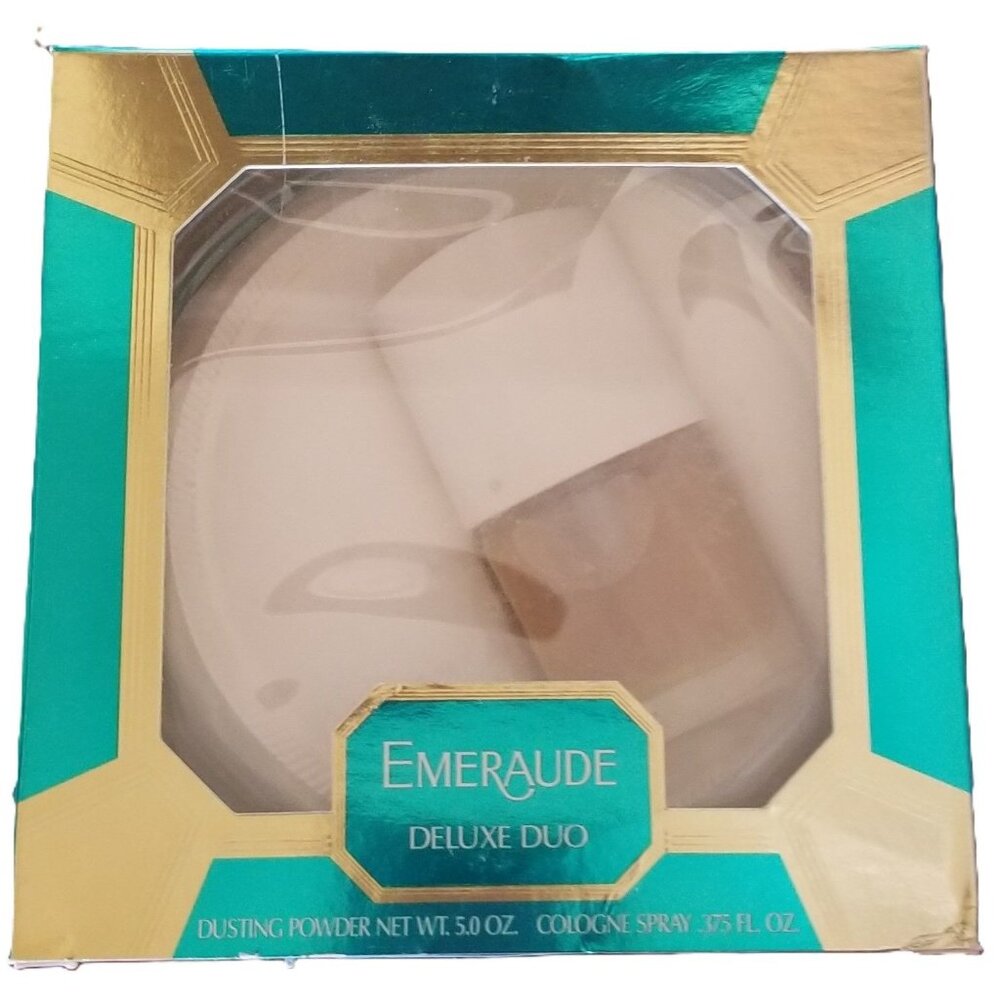 Coty Emeraude Dusting Body Powder Large 5 oz w/ .375 fl. oz. cologne NEW NIB